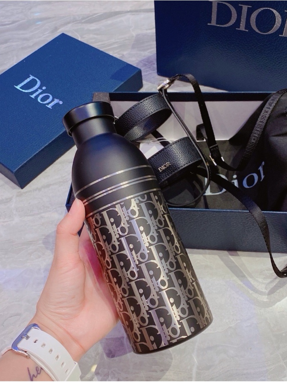 Dior GWP bottle of water and holder